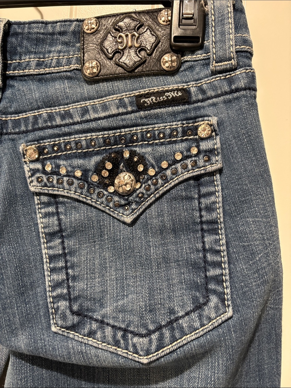 Miss Me Distressed Medium Blue Bootcut Jeans